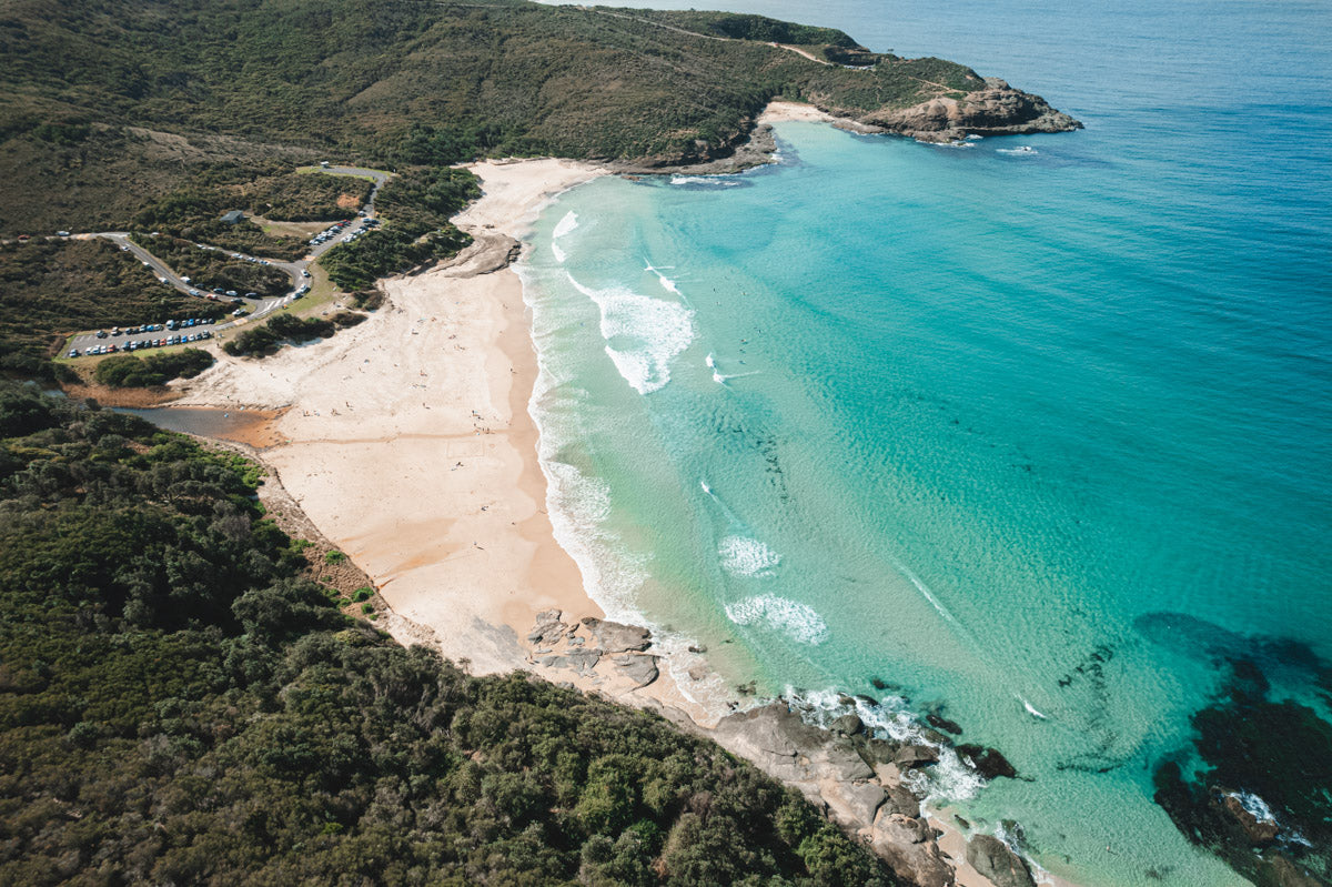 Bay Up Above – Coastal Print of Frazer Beach, NSW