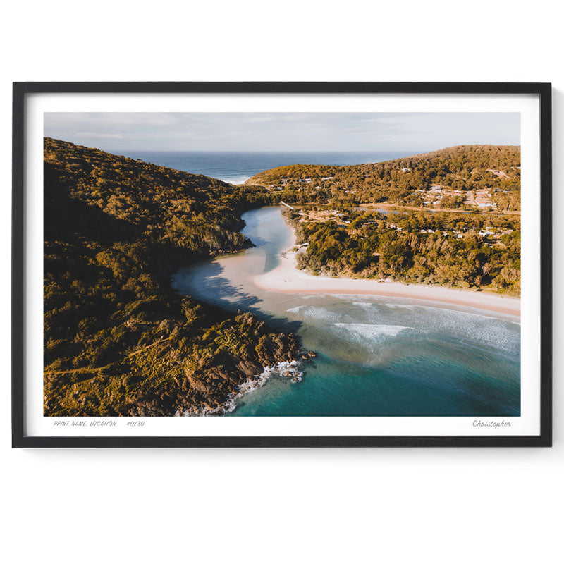 Out to Sea - Aerial Coastal Print of Hat Head, NSW