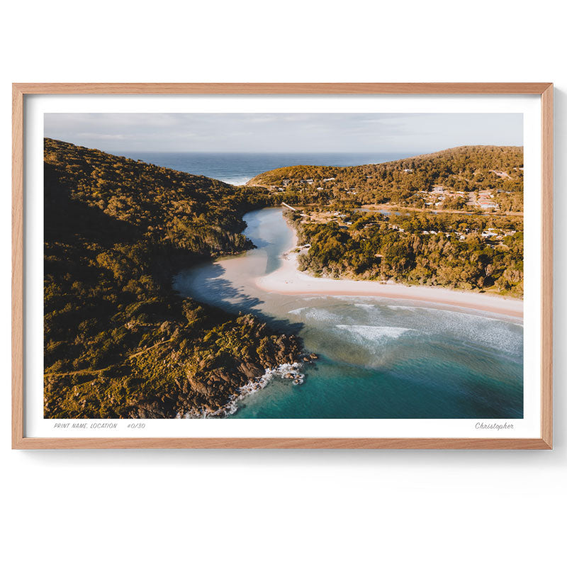 Out to Sea - Aerial Coastal Print of Hat Head, NSW