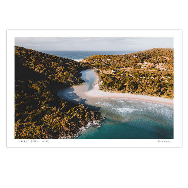 Out to Sea - Aerial Coastal Print of Hat Head, NSW