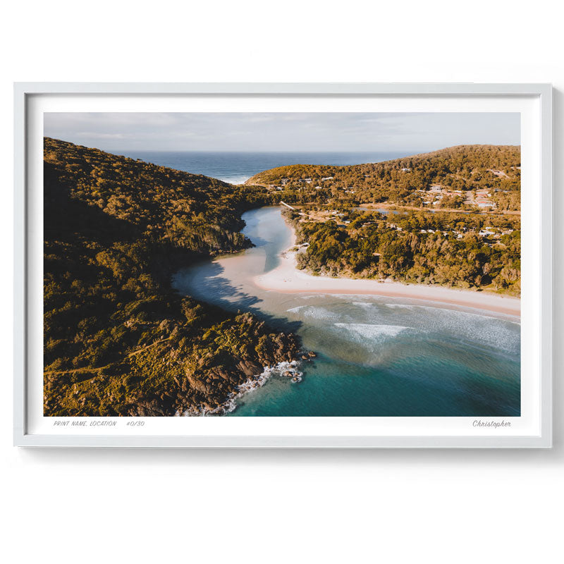 Out to Sea - Aerial Coastal Print of Hat Head, NSW