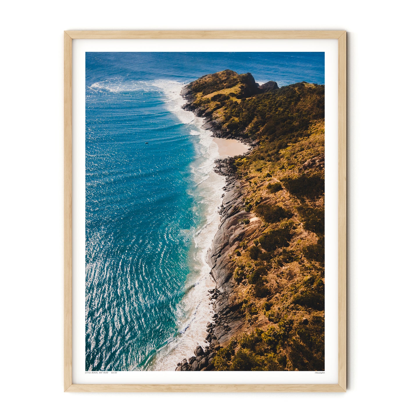 Little Beach - Aerial Coastal Print of Hat Head, NSW