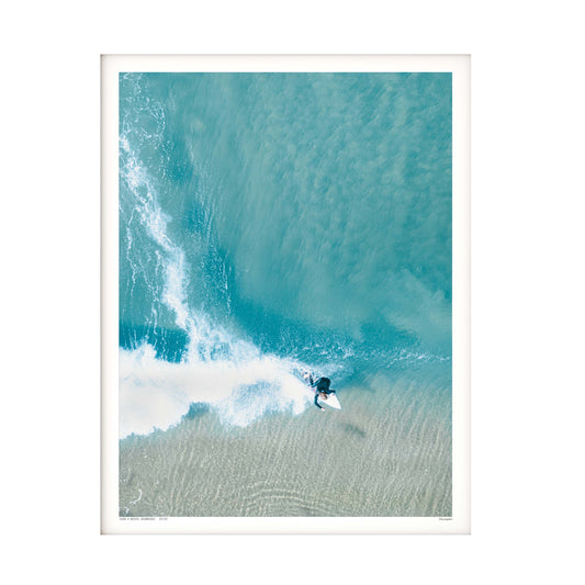 Aerial view of Avoca Beach, NSW, showcasing endless turquoise waters and gentle waves, capturing the vast beauty of the ocean.