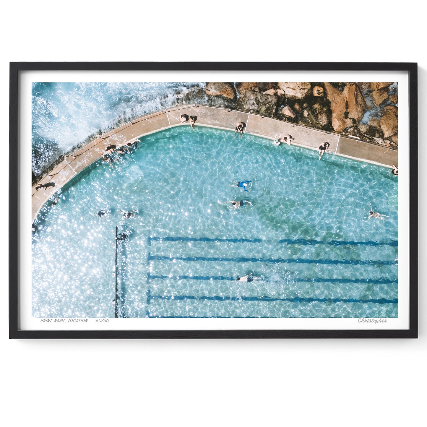 Sunlit Waters - Aerial Ocean Pool Print of Bronte, Sydney