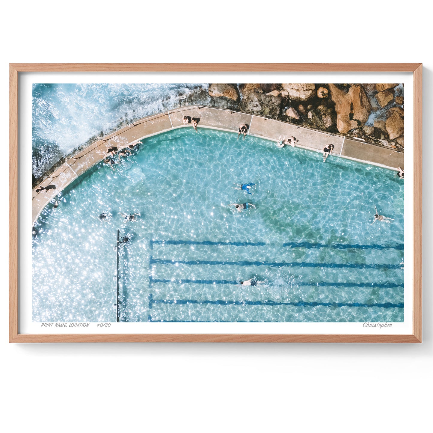 Sunlit Waters - Aerial Ocean Pool Print of Bronte, Sydney