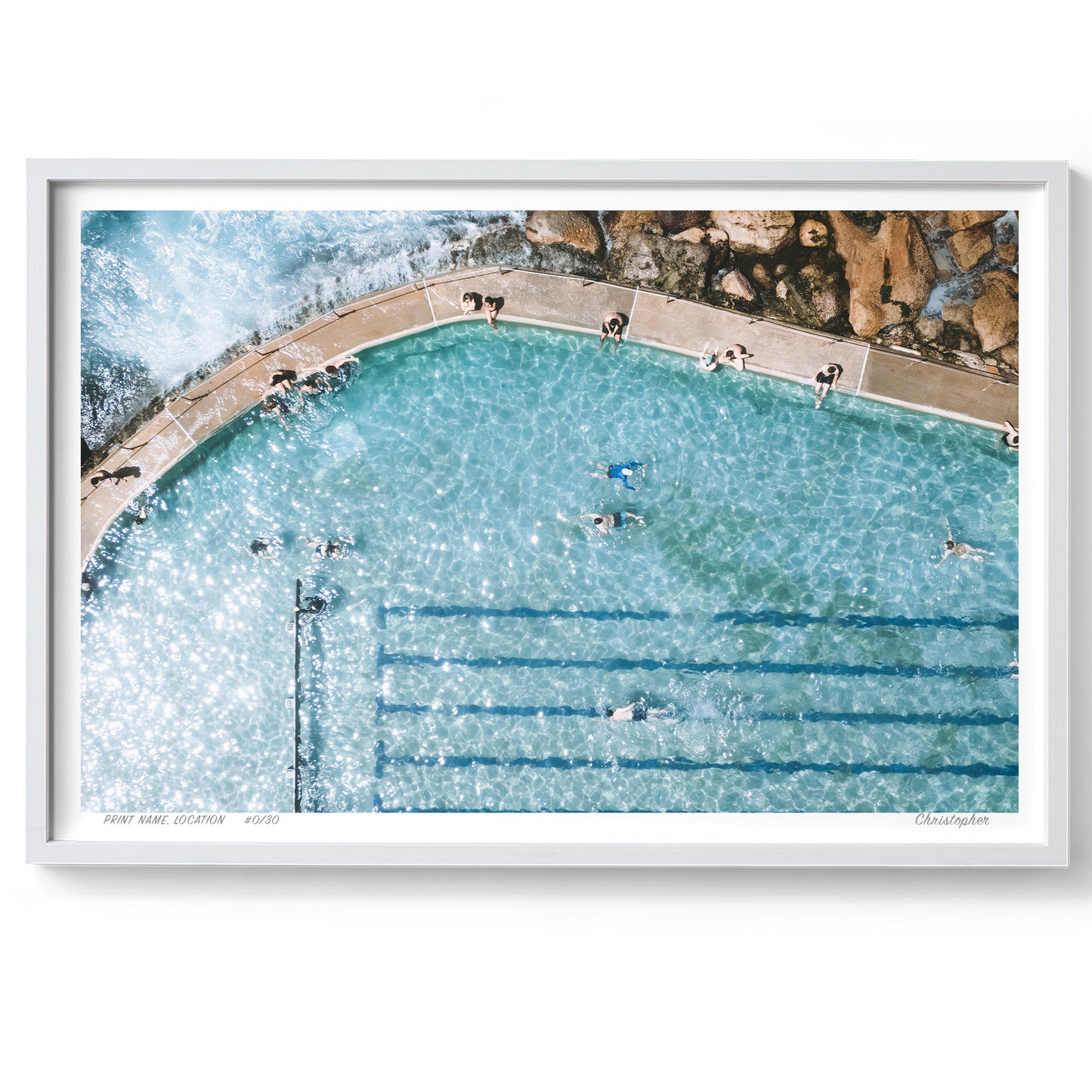 Sunlit Waters - Aerial Ocean Pool Print of Bronte, Sydney