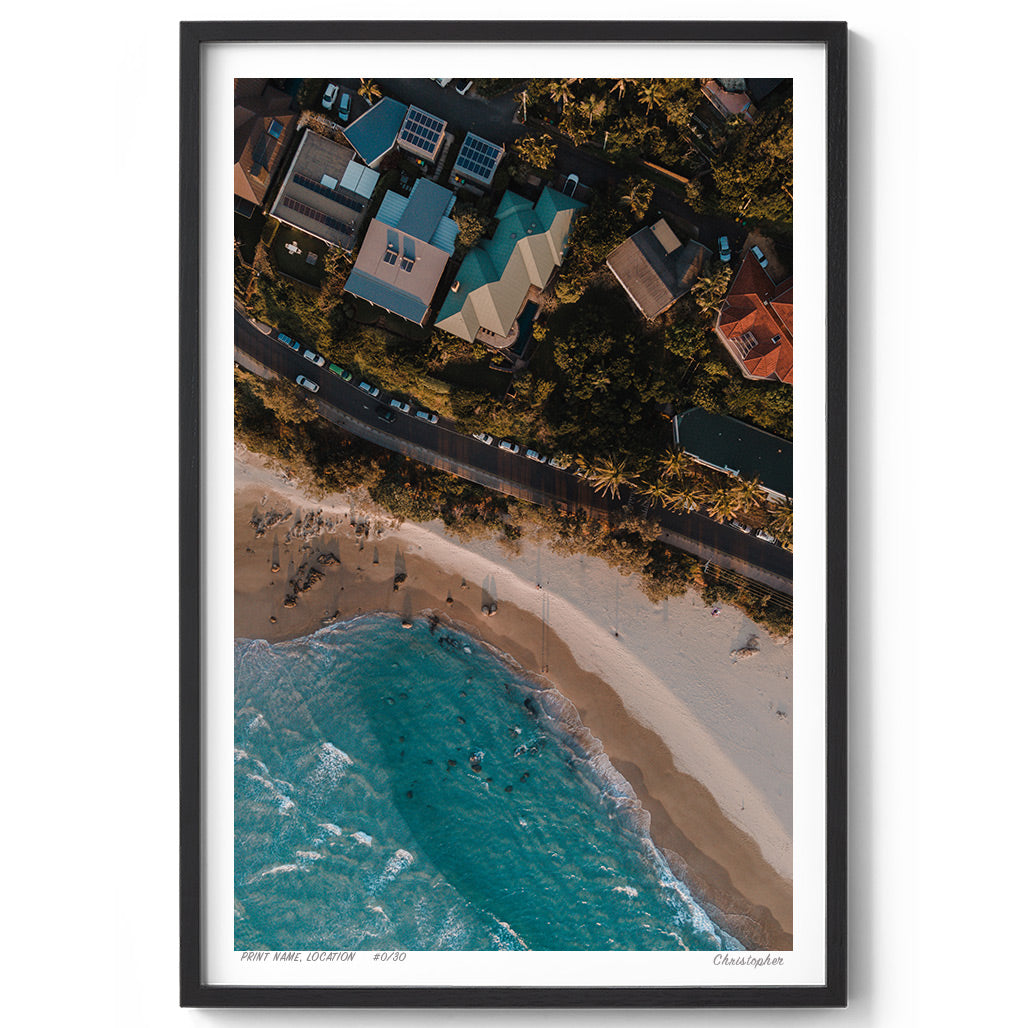 Beachside Living - Aerial Print of Byron Bay, NSW