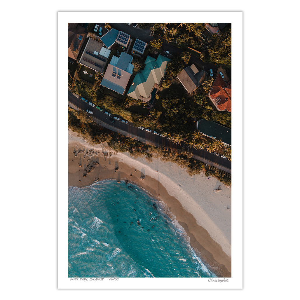 Beachside Living - Aerial Print of Byron Bay, NSW