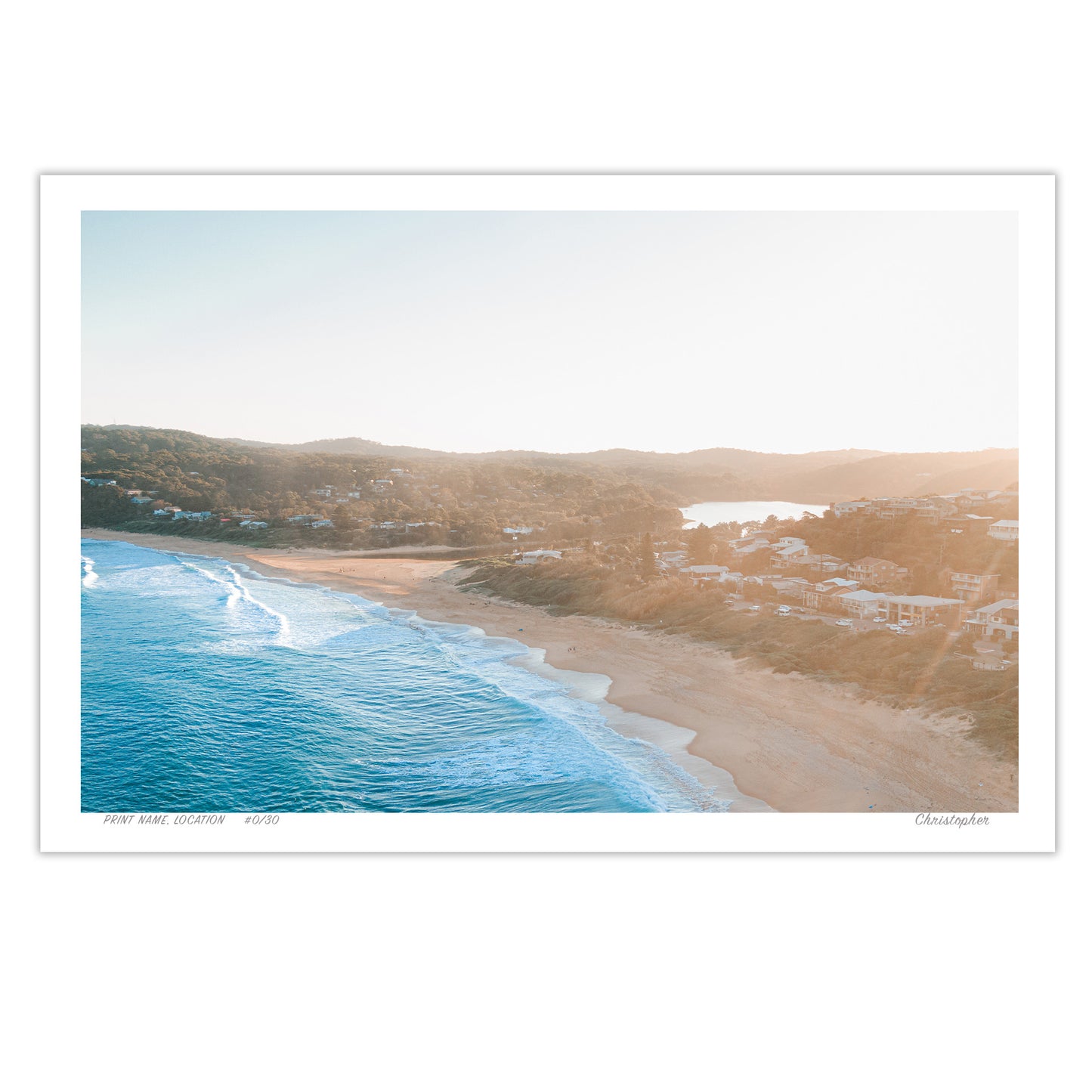 Copa Glow – Aerial Print of Copacabana, NSW