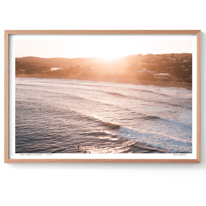 Setting Sun – Aerial Print of Copacabana, NSW