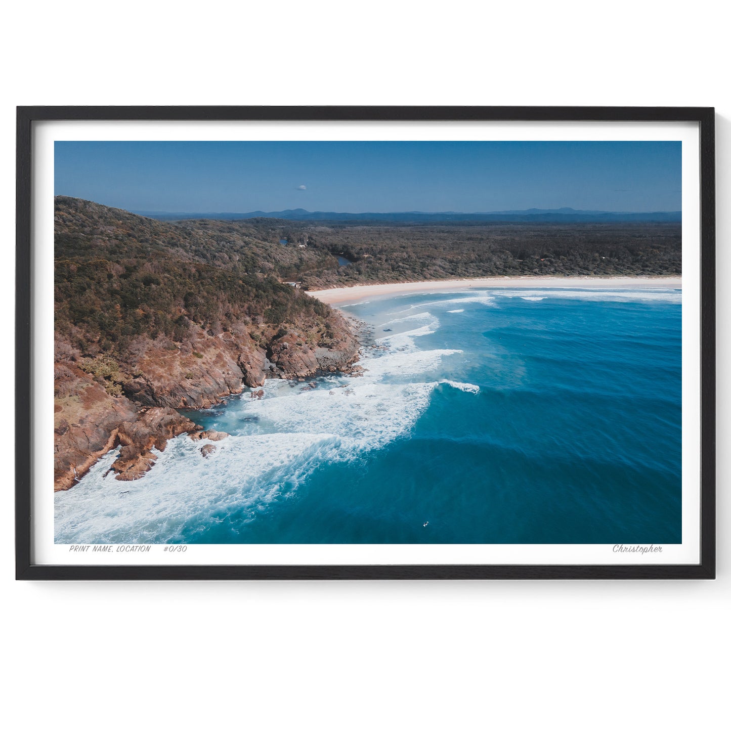 Looking Lines – Aerial Print of Big Hill Beach, Crescent Head, NSW