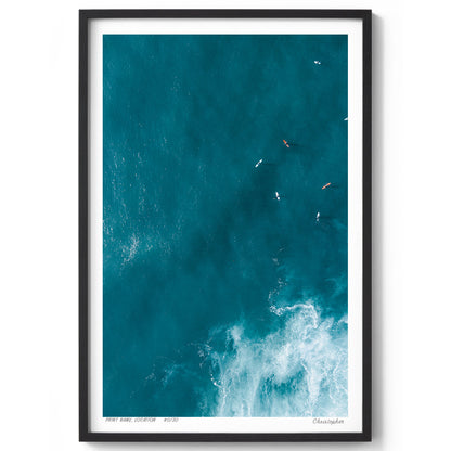 Deep Blue – Aerial Print of Forresters Beach, NSW