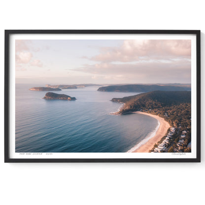 Lion’s Watch – Aerial Coastal Print of Pearl Beach & Lion Island, NSW