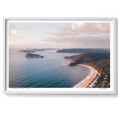 Lion’s Watch – Aerial Coastal Print of Pearl Beach & Lion Island, NSW