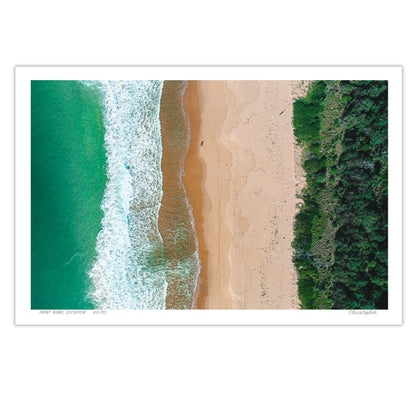 The Sand In Between – Aerial Coastal Print of Putty Beach, Central Coast