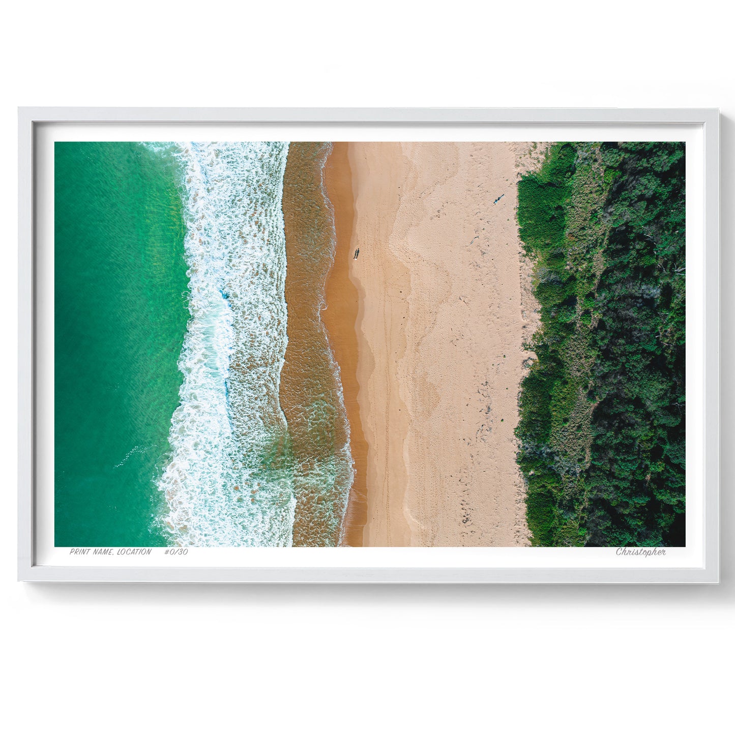 The Sand In Between – Aerial Coastal Print of Putty Beach, Central Coast