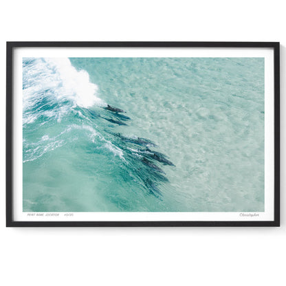 Share - Aerial Dolphin Print of Sandbar, Forster, NSW