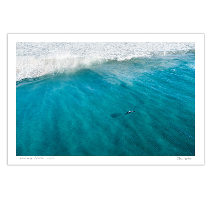 Lone Blue - Aerial Ocean Print of South West Rocks, NSW