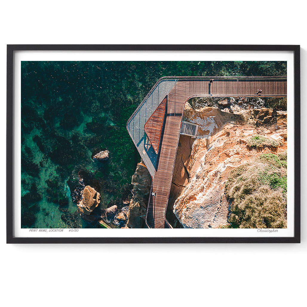 Over the Boardwalk – Aerial Coastal Print of Terrigal Beach, NSW