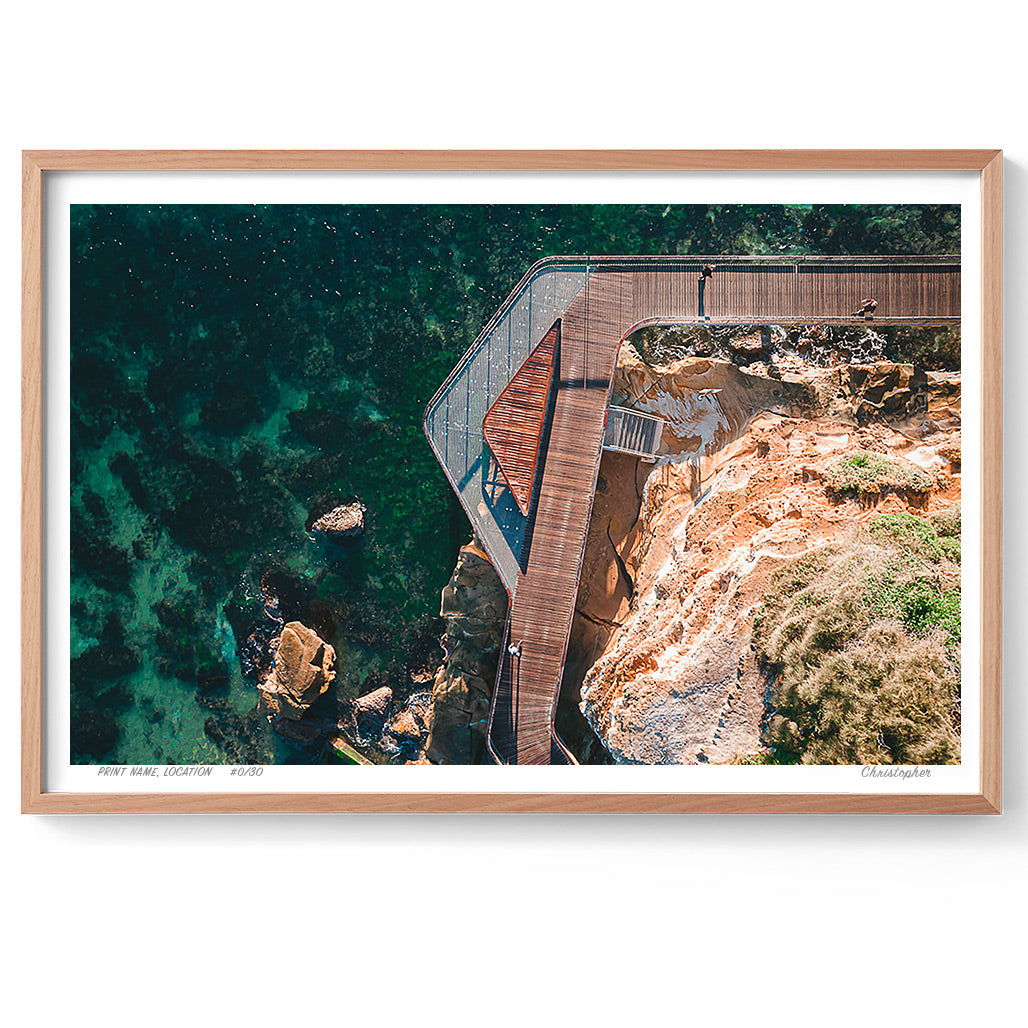 Over the Boardwalk – Aerial Coastal Print of Terrigal Beach, NSW